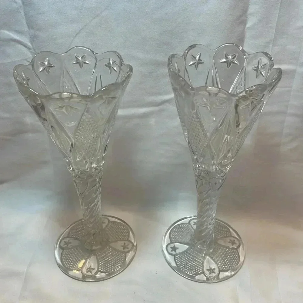 Vintage Celestial Star Crystal Goblets Glasses
